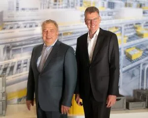SSI Schäfer - Seit 15. Oktober haben die Neunkirchener ein neues Management-Board: P. Edelmann (li.) und O. Hedden. (Foto: SSI Schäfer / RS MEDIA WORLD archiv)