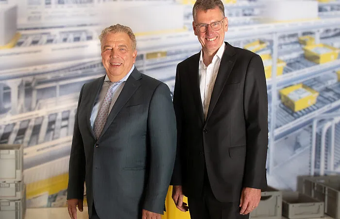 SSI Schäfer - Seit 15. Oktober haben die Neunkirchener ein neues Management-Board: P. Edelmann (li.) und O. Hedden. (Foto: SSI Schäfer / RS MEDIA WORLD archiv)