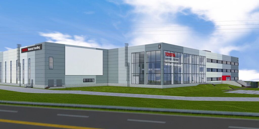 Toyota MH Austria – So wird das neue Headquarter im Süden von Wien von Vorne aussehen. (Grafik Toyota MH / HJS MEDIA WORLD archive)