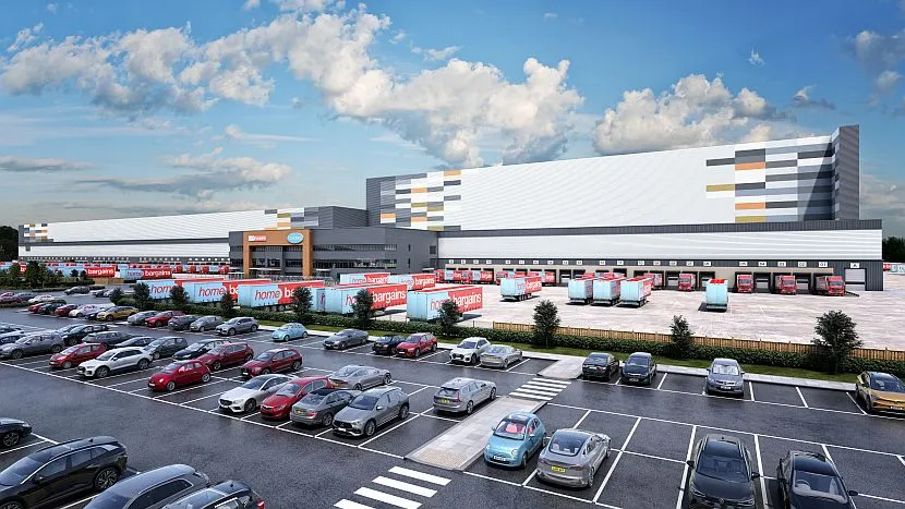 Das Distributionszentrum von TJ Morris in Doncaster ist künftig für eine tägliche Kommissionierleistung von 646.000 Handelseinheiten ausgelegt. (Foto/Grafik: TJ Morris / HJS MEDIA WORLD archive)
