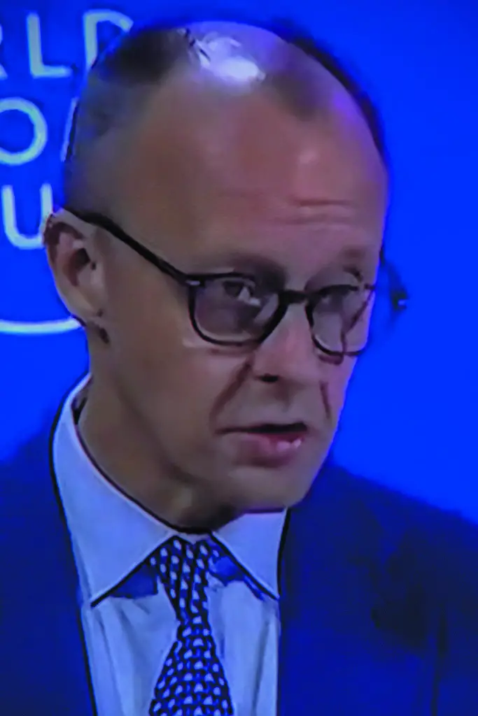 Weltwirtschaft - F. Merz weit auf dem Weltwirtschaftforum Davos 2026 darauf hin, dass "America first" der Weg in "America alone" ist. (Foto: HJS)